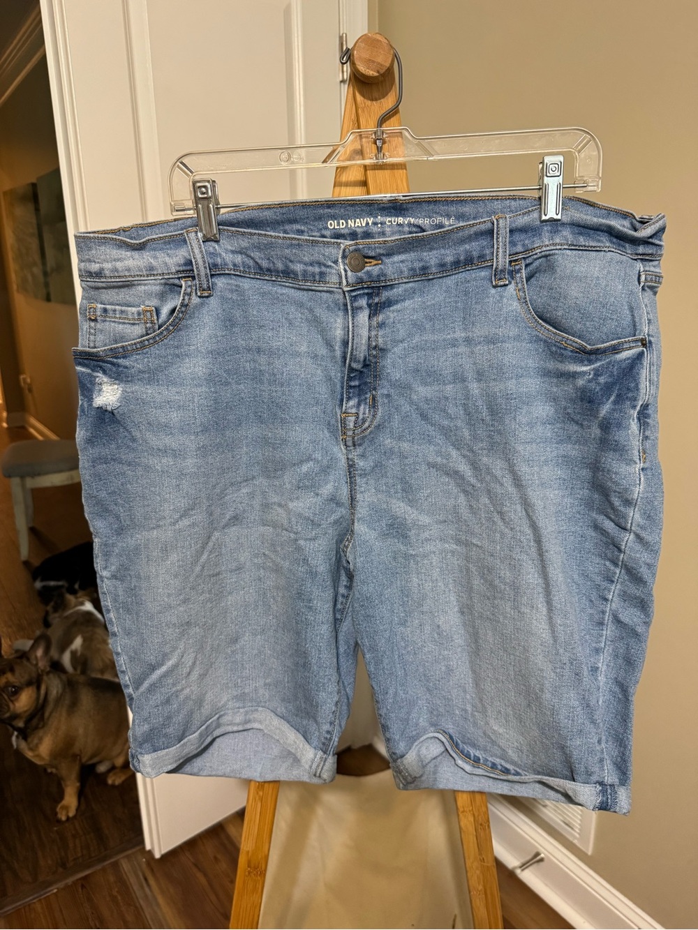 Old Navy Light Wash Denim Roll-Cuff Women's Jean Shorts